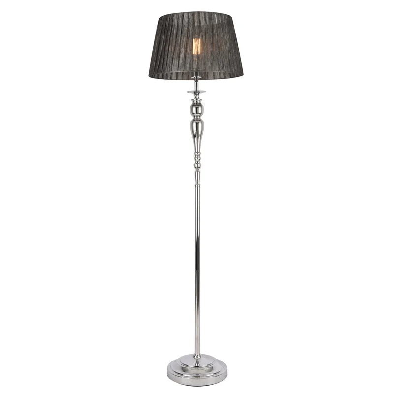Stehleuchte Lingen 151 cm E27 60W Metall Chrom/Grau lux.pro
