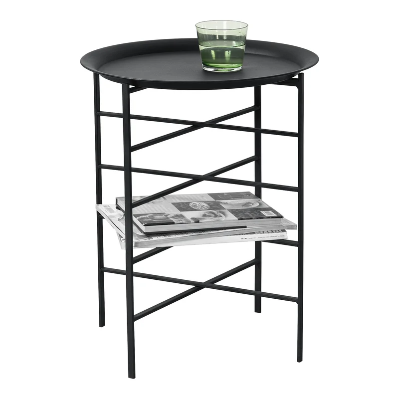 Beistelltisch Wiltz 40x40x53 cm Metall Schwarz en.casa