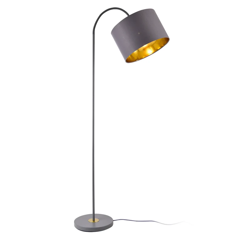 Stehleuchte Toledo 173cm 1xE27 Metall Grau lux.pro