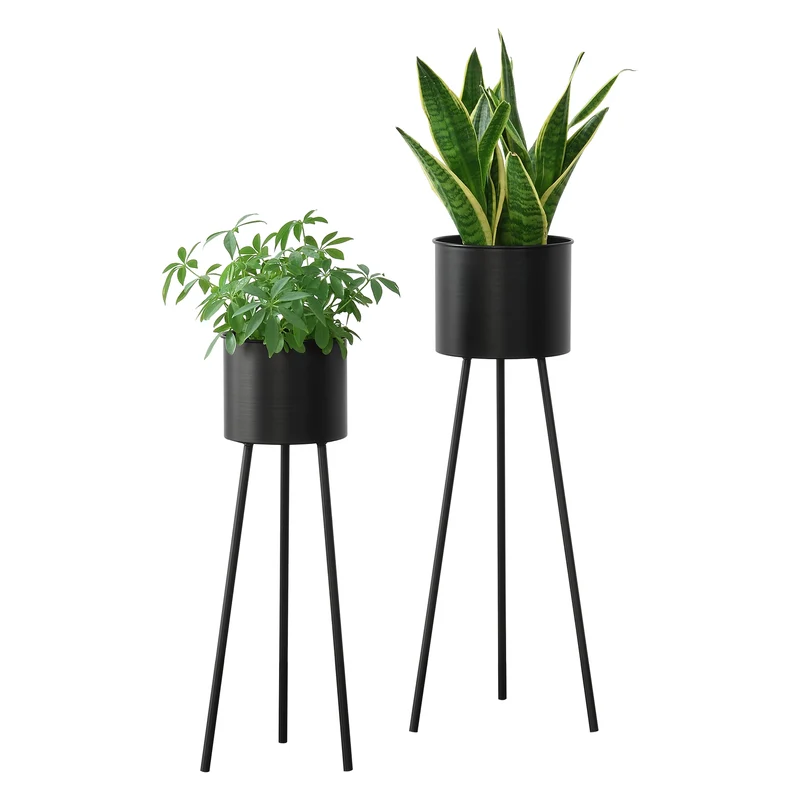 Blumenständer Dalhem 2er Set Schwarz en.casa