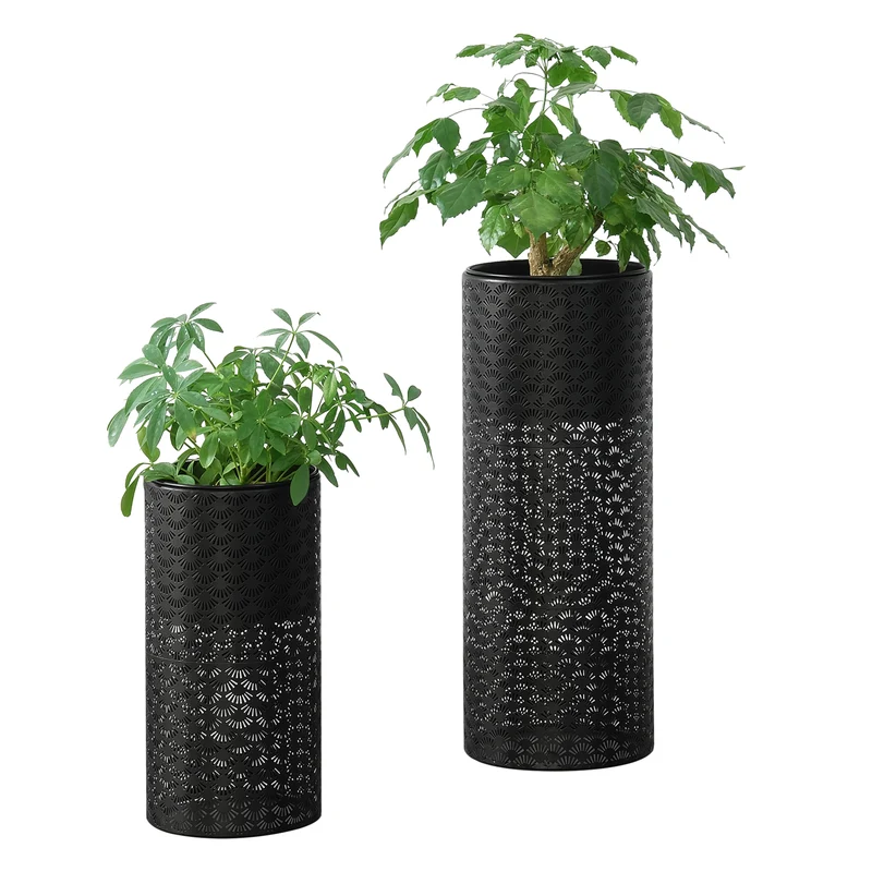 Blumenständer Virton 2er Set Schwarz en.casa