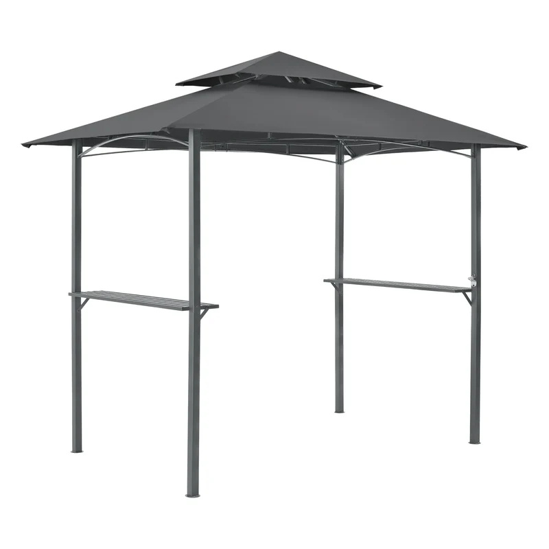 Grillpavillon Parga 250x241x151 cm Dunkelgrau [en.casa]