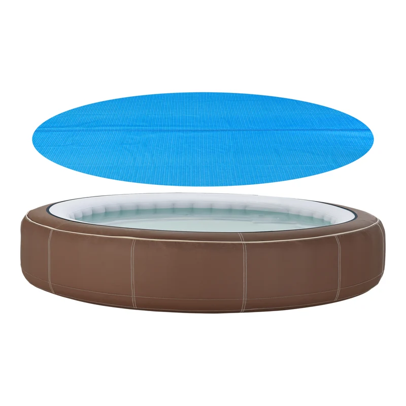 Solar Poolabdeckung Ferrarno rund Blau [en.casa]