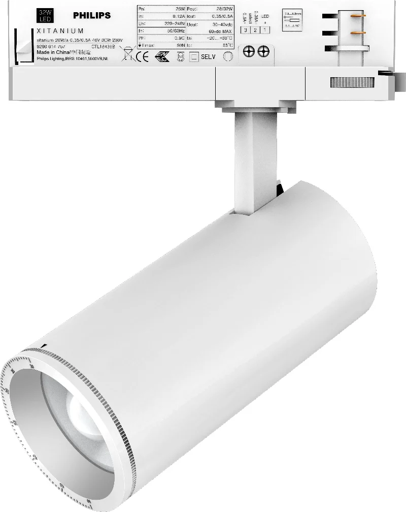 3-Phasen Strahler "Sol", 30W, 4000K, Zoom 20-50°, Schwarz oder Weiß