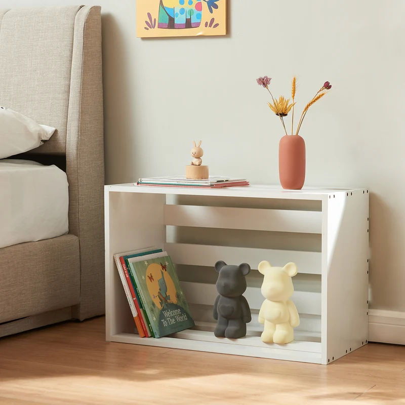 Beistelltisch Rønde 43x64x33 cm Weiß [en.casa]