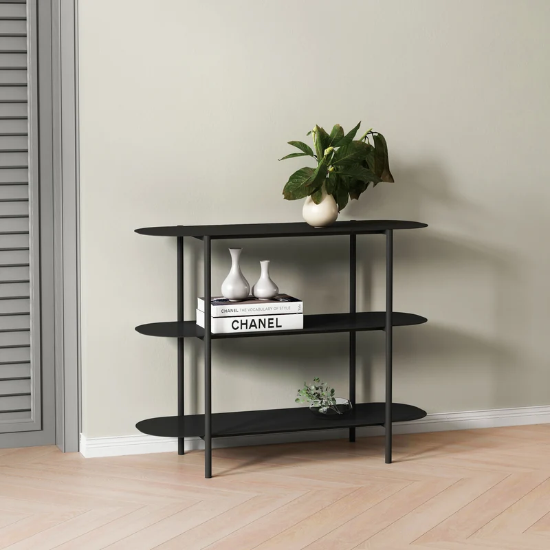 Konsolentisch Enebakk 70x90x32cm Schwarz, matt [en.casa]