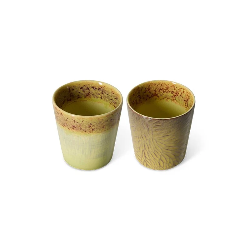 70's ceramics: Van Gogh Kaffeetassen, sunflowers (set von 2)