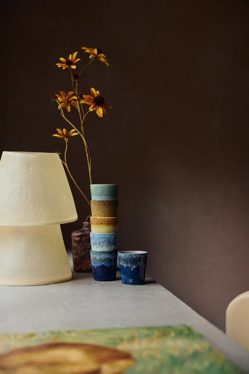70's ceramics: Van Gogh Kaffeetassen, sunflowers (set von 2)