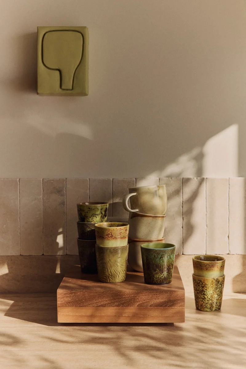 70's ceramics: Van Gogh Kaffeetassen, sunflowers (set von 2)