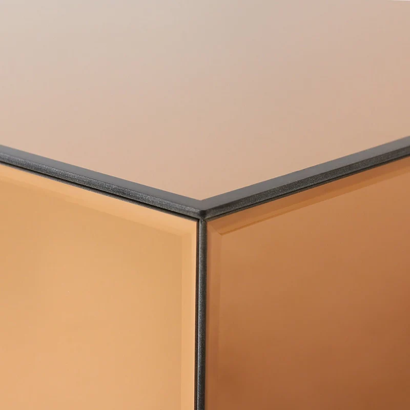 Mirror block coffee table Smokey Brown 90x90cm