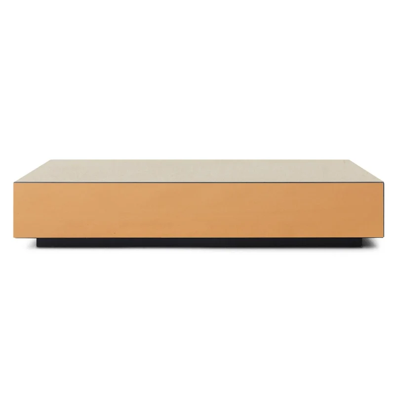 Mirror Block Coffee Table Smokey Brown 80x55cm