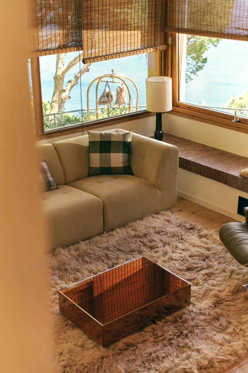 Mirror Block Coffee Table Smokey Brown 80x55cm