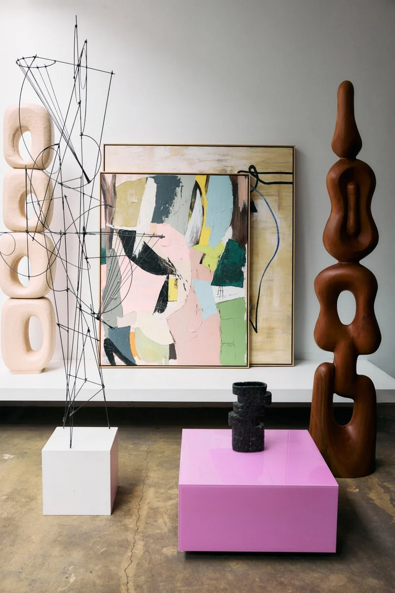 Mirror Block Table Pink L