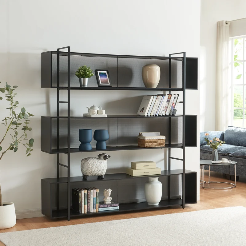 Standregal Randaberg 180x180x33 cm Schwarz [en.casa]