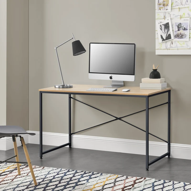 Schreibtisch Røros 120x60x72 cm Computertisch Eiche-Optik en.casa