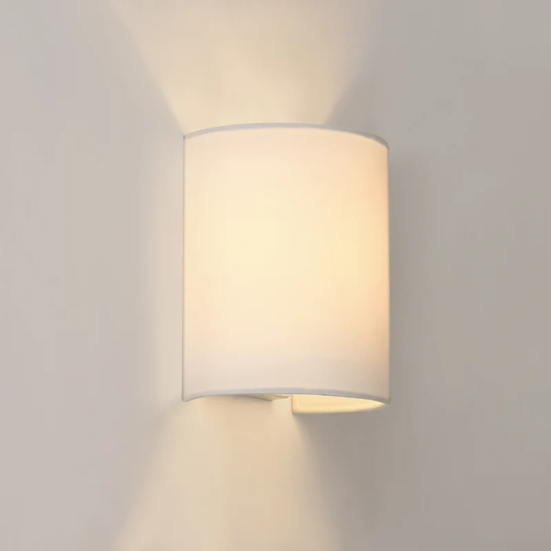 Wandleuchte Brüssel 1x E27 Halbrund 20 x 17,5 x 13 cm aus Leinen lux.pro