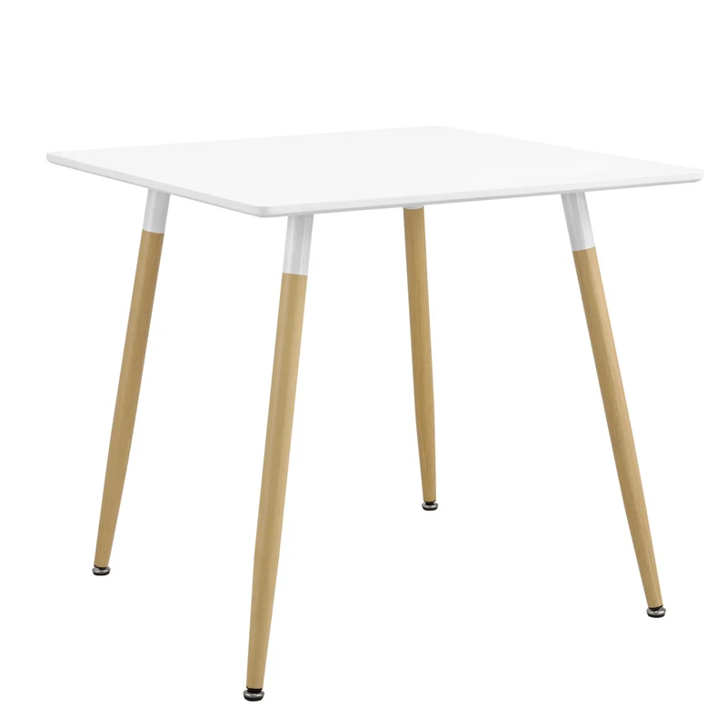 Esstisch Hessen 80x80x74 cm Weiß Matt in quadratisch und rund en.casa