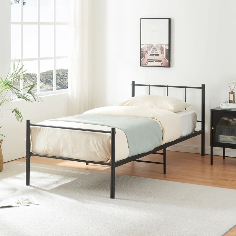 Metallbett Laos Schwarz in versch. Größen [en.casa]