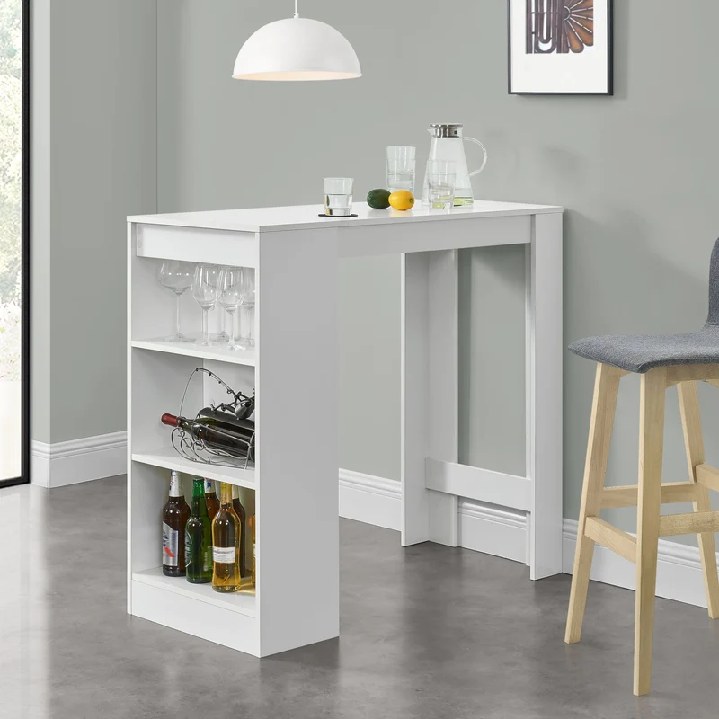Bartisch Kouvola mit 3 Fächern 110x50x103 cm in versch. Farben [en.casa]