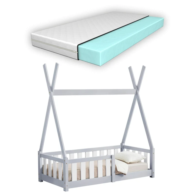 Kinderbett Helsingborg mit Matratze 70x140 cm [en.casa]