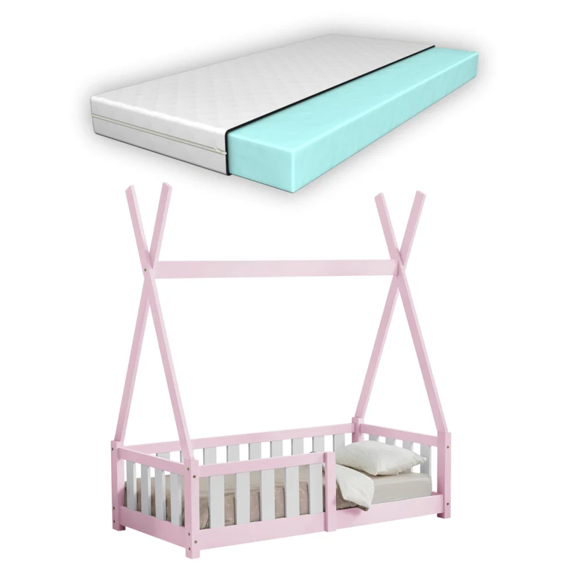 Kinderbett Helsingborg mit Matratze 70x140 cm [en.casa]