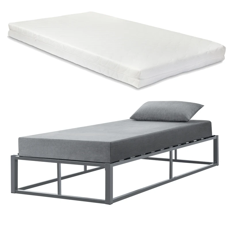 Metallbett Kreta mit Kaltschaummatratze in versch. Farben und Größen [en.casa]