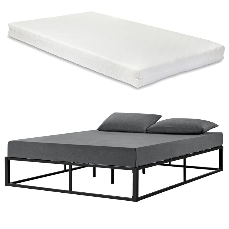 Metallbett Kreta mit Kaltschaummatratze in versch. Farben und Größen [en.casa]