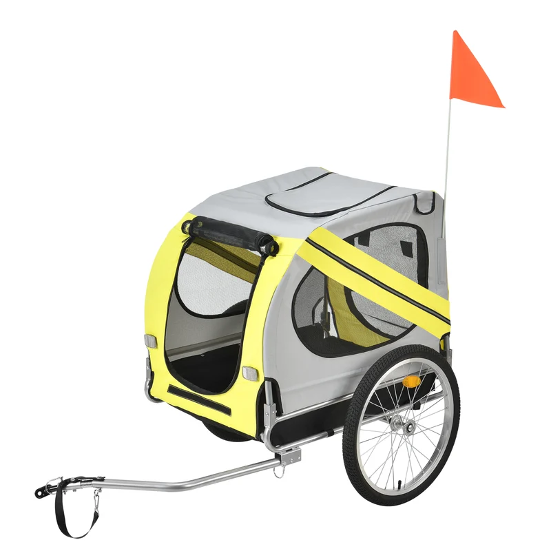 Fahrradanhänger Max. 26 kg Hunde Transport Wetterfest Gelb/Blau pro.tec