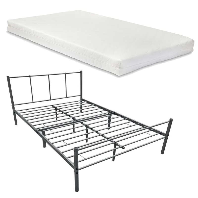 Metallbett Laos mit Kaltschaummatratze in versch. Farben und Größen en.casa