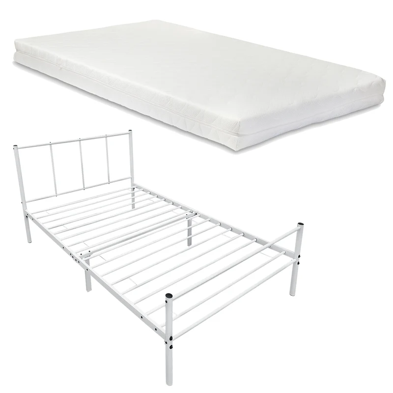 Metallbett Laos mit Kaltschaummatratze in versch. Farben und Größen en.casa