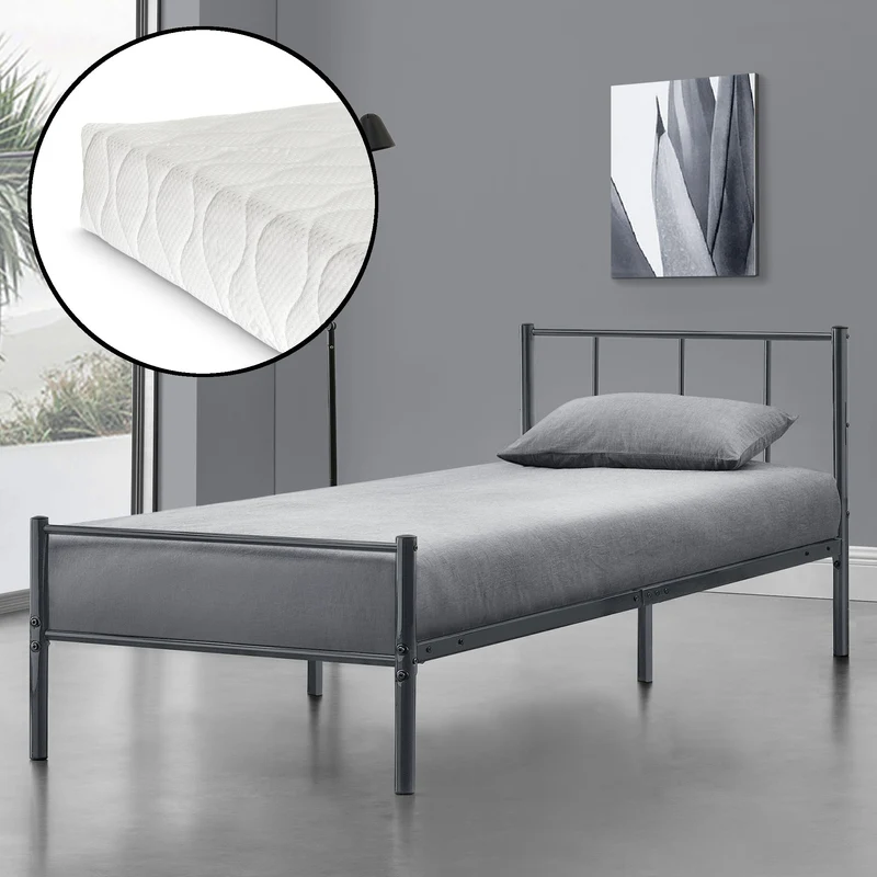 Metallbett Laos mit Kaltschaummatratze in versch. Farben und Größen en.casa