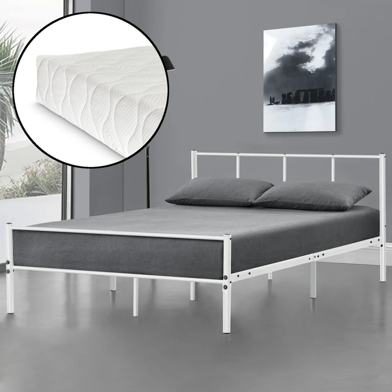 Metallbett Laos mit Kaltschaummatratze in versch. Farben und Größen en.casa