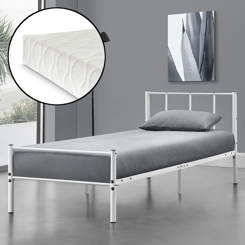 Metallbett Laos mit Kaltschaummatratze in versch. Farben und Größen en.casa