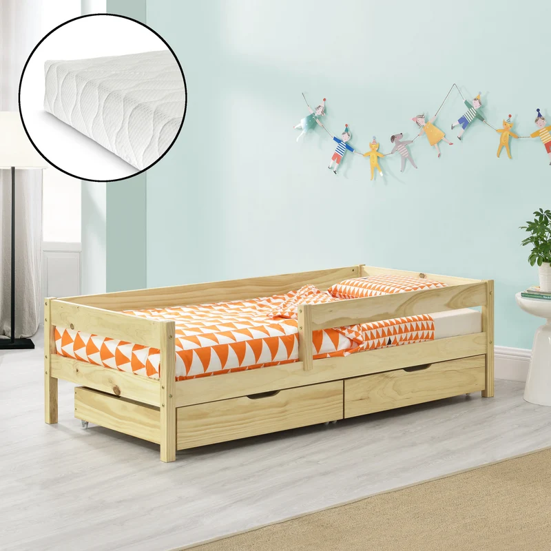 Kinderbett Borgarnes mit Matratze in versch. Größen und Farben [en.casa]