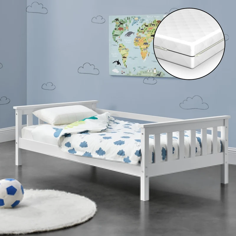 Kinderbett Nuuk mit Kaltschaummatratze in versch. Farben und Größen [en.casa]