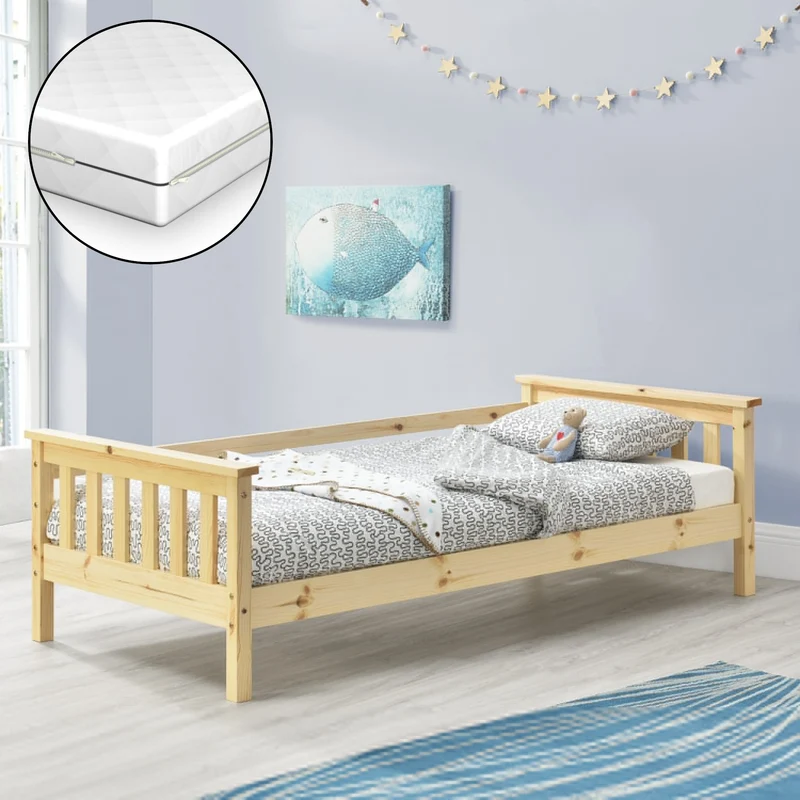 Kinderbett Nuuk mit Kaltschaummatratze in versch. Farben und Größen [en.casa]