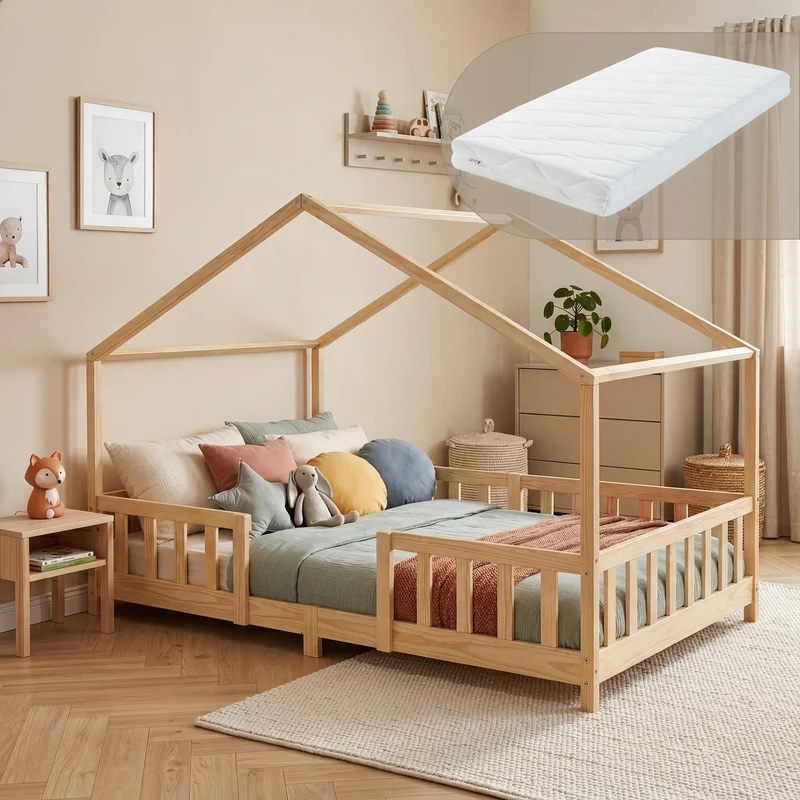 Kinderbett Treviolo mit Kaltschaummatratze [en.casa]