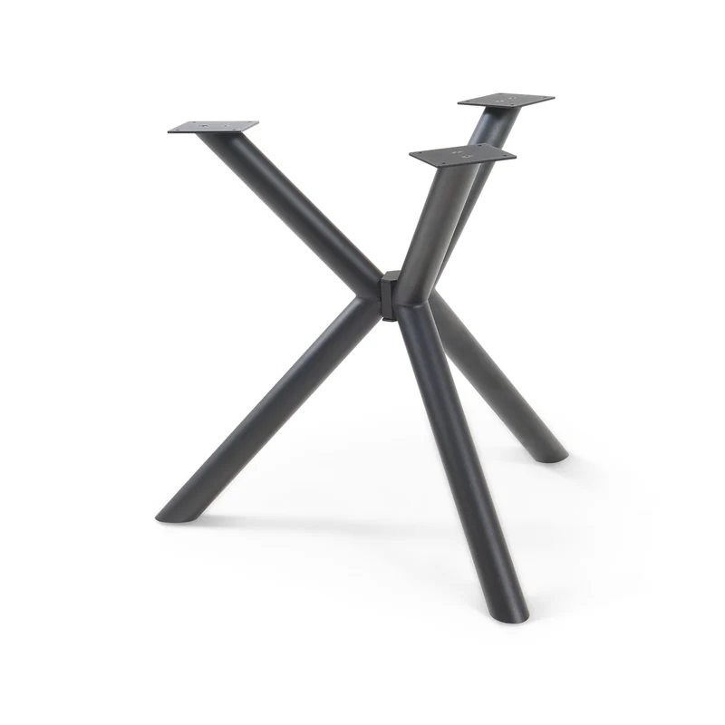 Tischgestell Viserinna Stahl 94,5x94,5x73 cm Schwarz [en.casa]