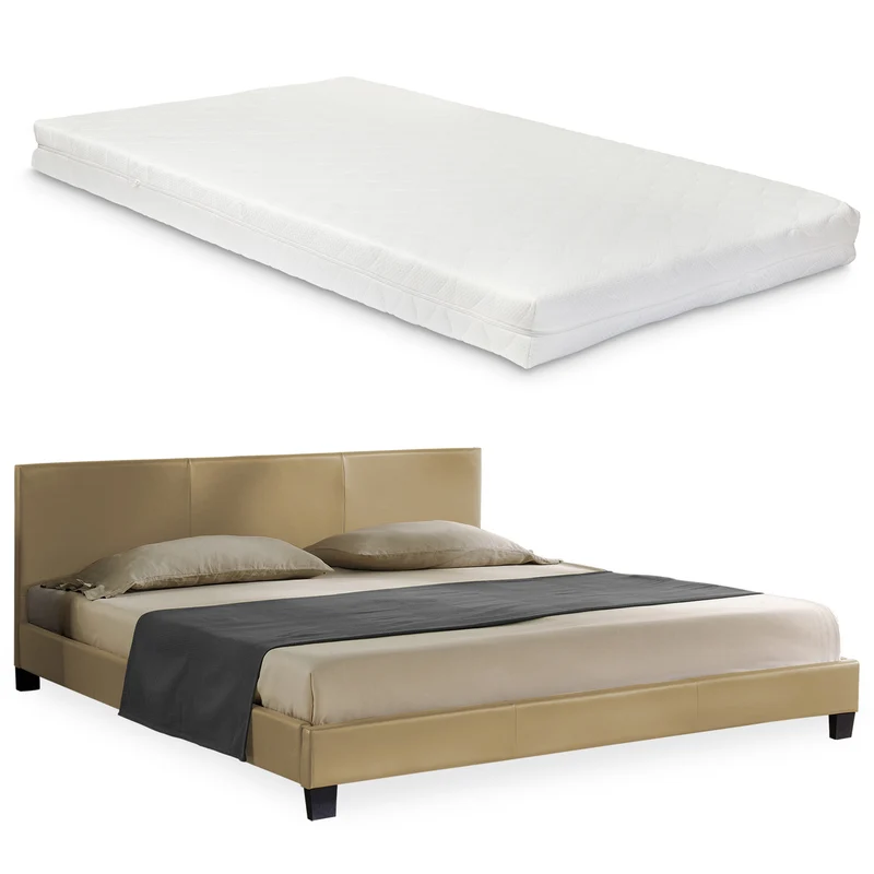 Kunstlederbett mit Matratze Kunstlederbezug Corium