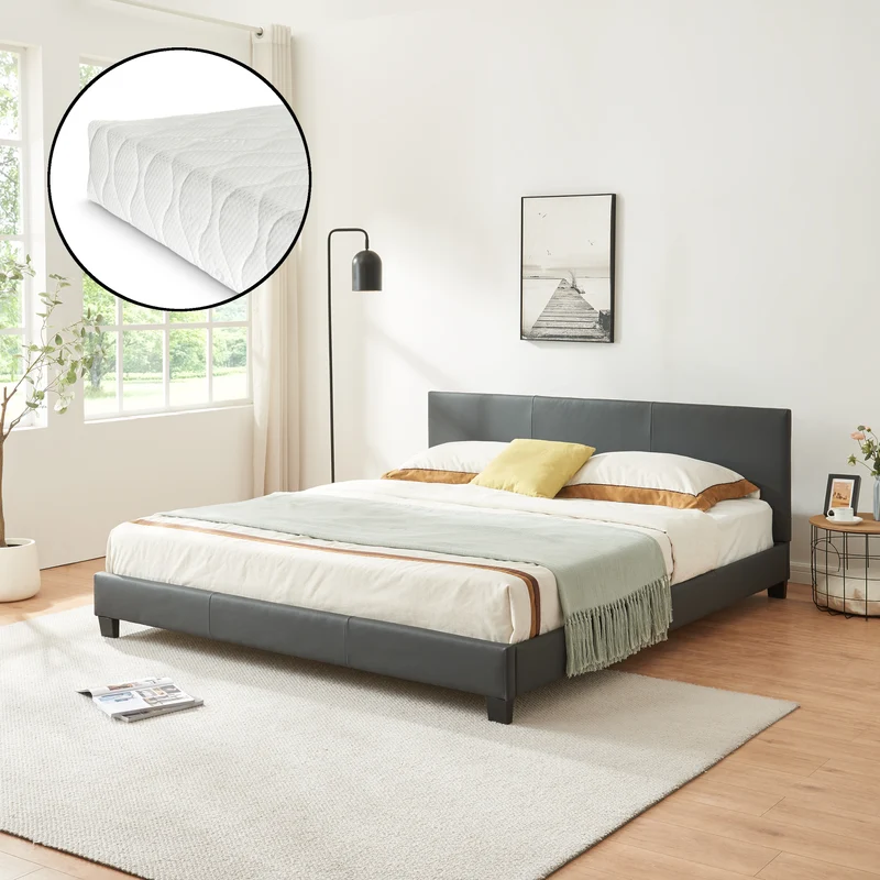 Kunstlederbett mit Matratze Kunstlederbezug Corium