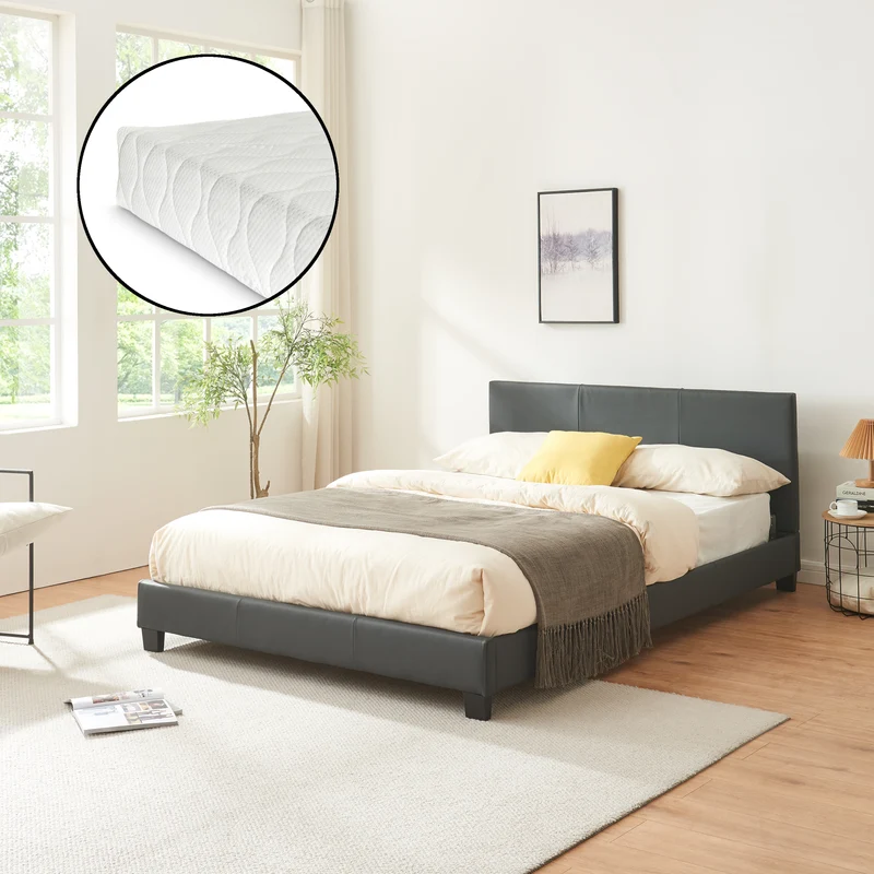 Kunstlederbett mit Matratze Kunstlederbezug Corium