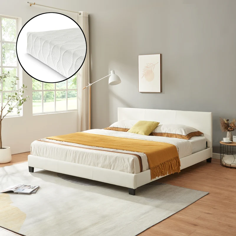 Kunstlederbett mit Matratze Kunstlederbezug Corium