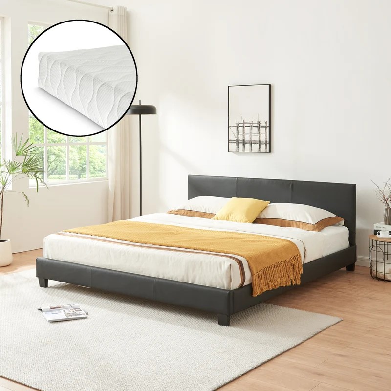 Kunstlederbett mit Matratze Kunstlederbezug Corium