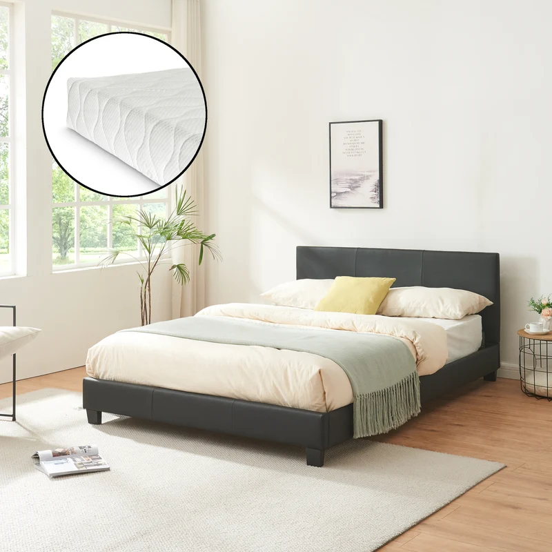 Kunstlederbett mit Matratze Kunstlederbezug Corium