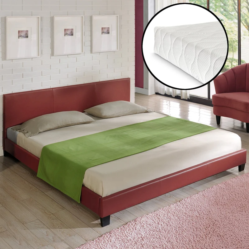Kunstlederbett mit Matratze Kunstlederbezug Corium