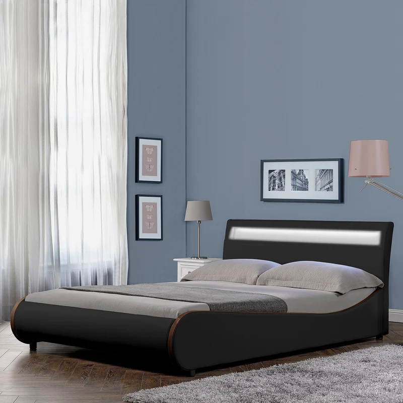 LED Polsterbett Valencia in versch. Farben und Größen [Corium]