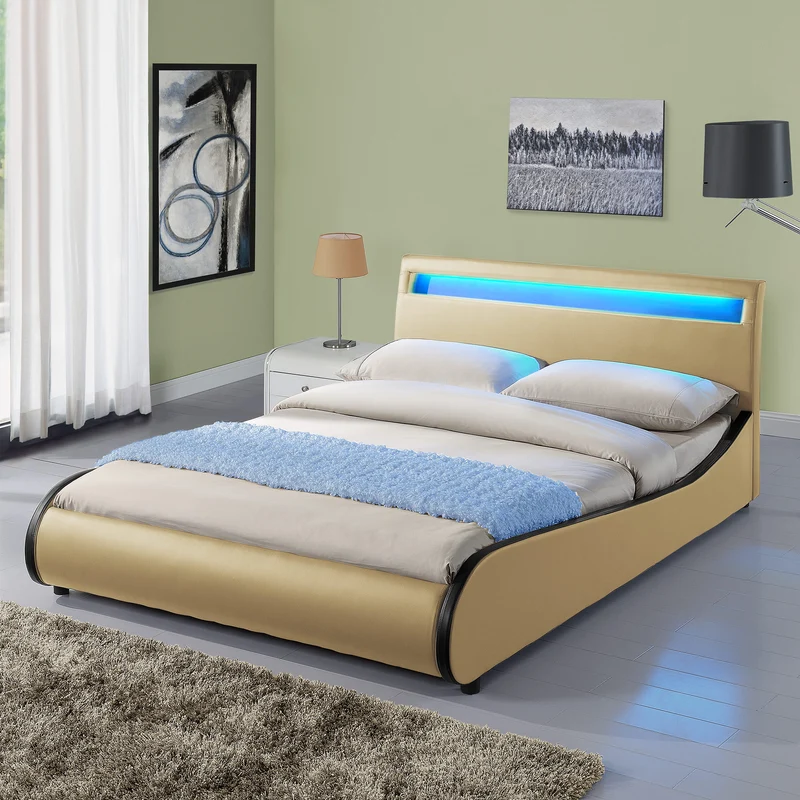 LED Polsterbett Valencia in versch. Farben und Größen [Corium]
