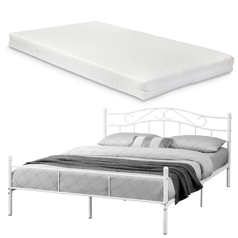 Metallbett Florenz mit Matratze [en.casa]