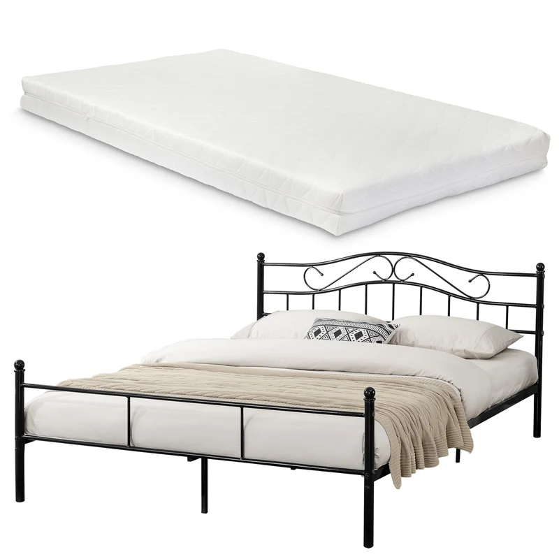 Metallbett Florenz mit Matratze [en.casa]