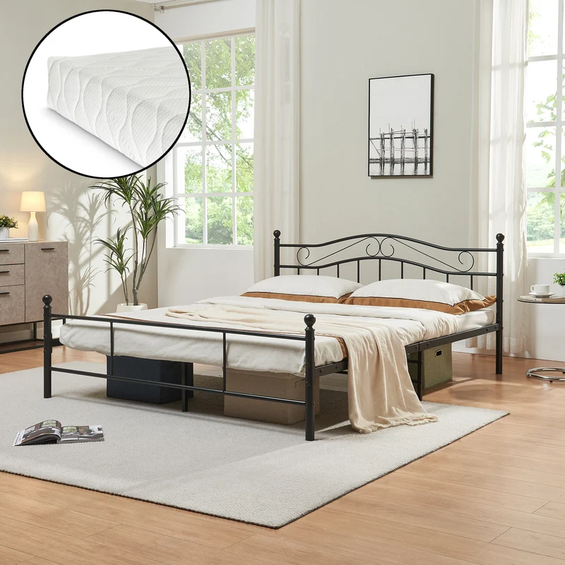 Metallbett Florenz mit Matratze [en.casa]